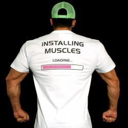 T-shirt  White installing Muscles
